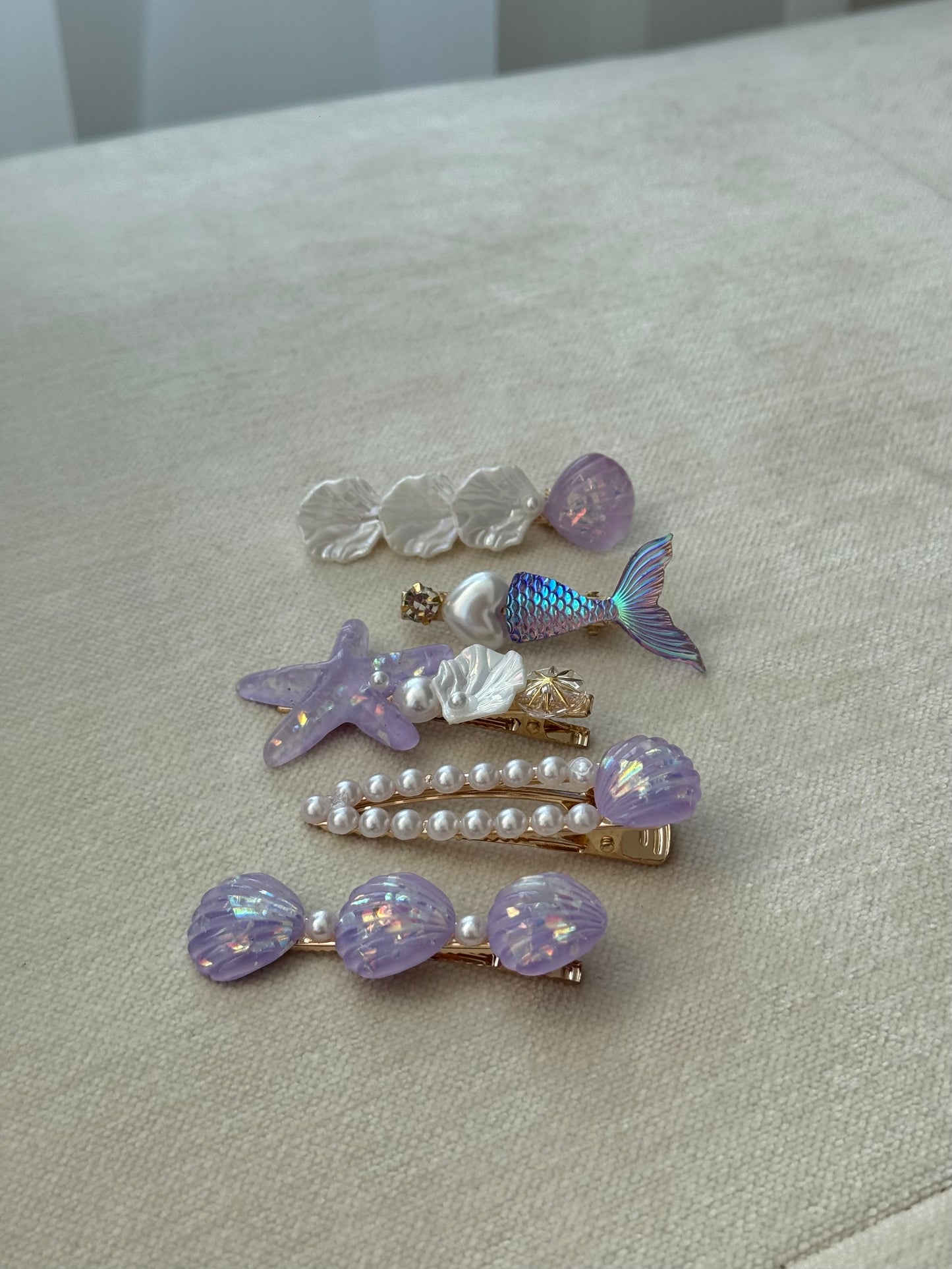 purple ocean hairclips