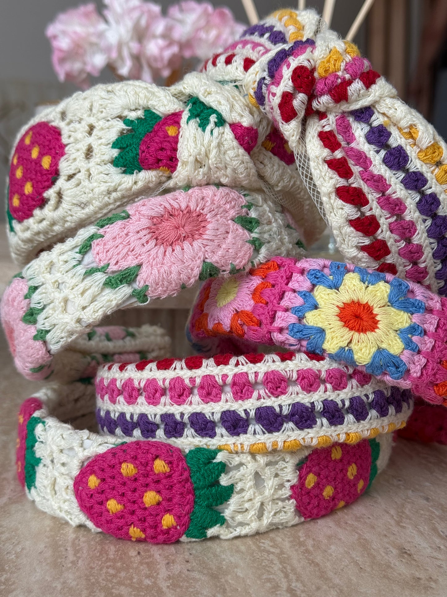 multicolour floral headband