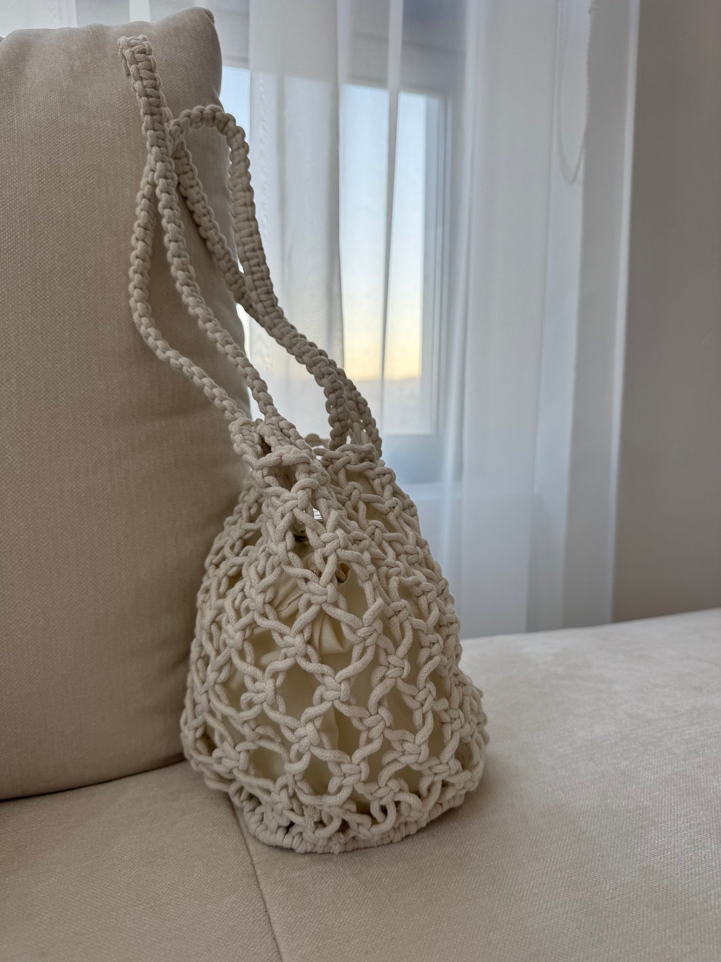 white net beach bag