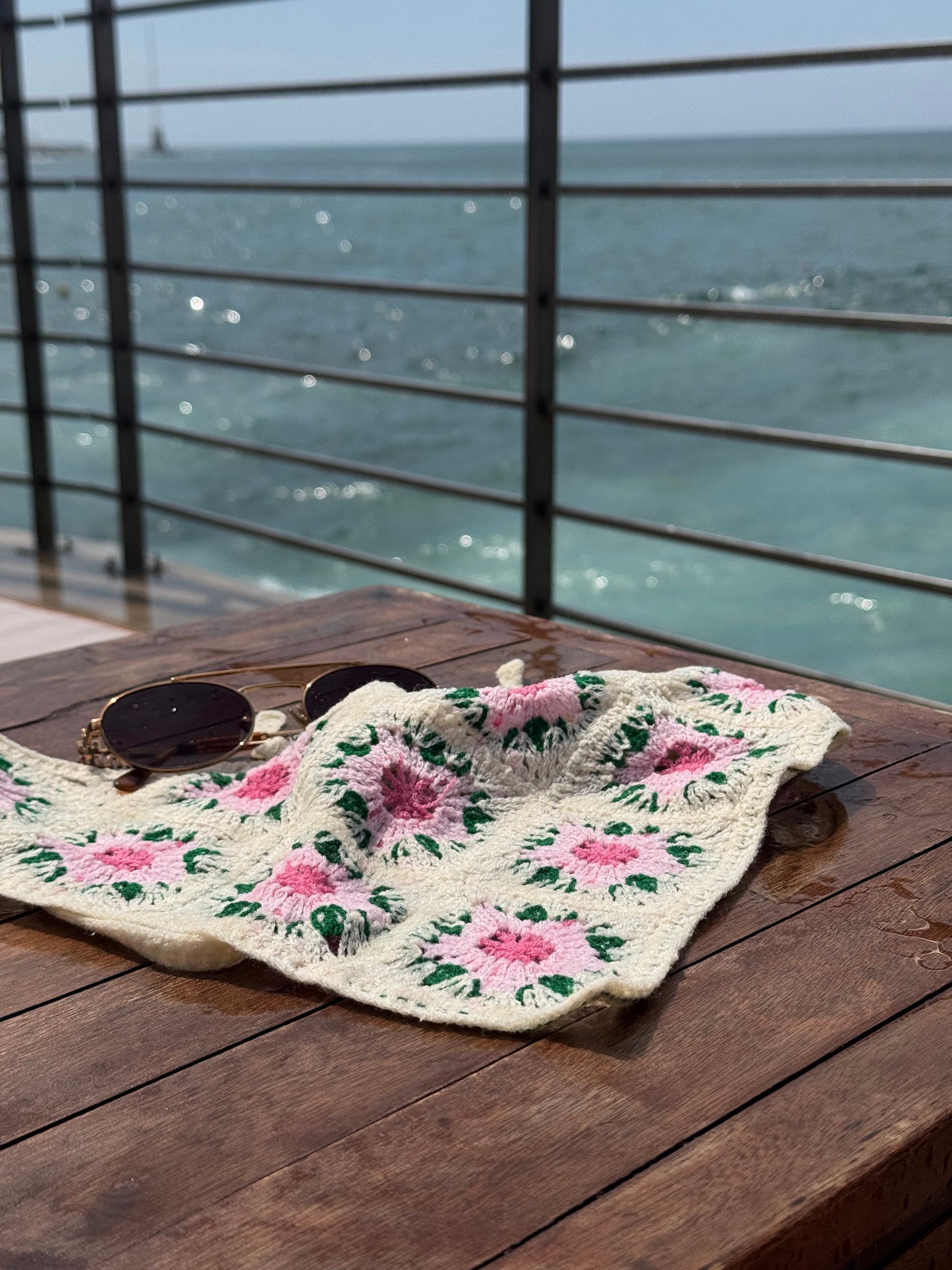 pink flower bandana