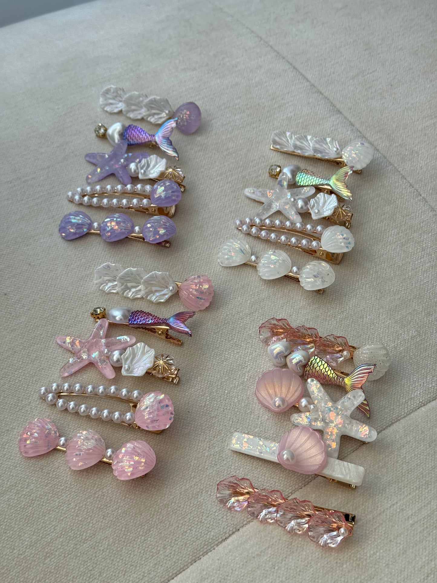 pink ocean hairclips