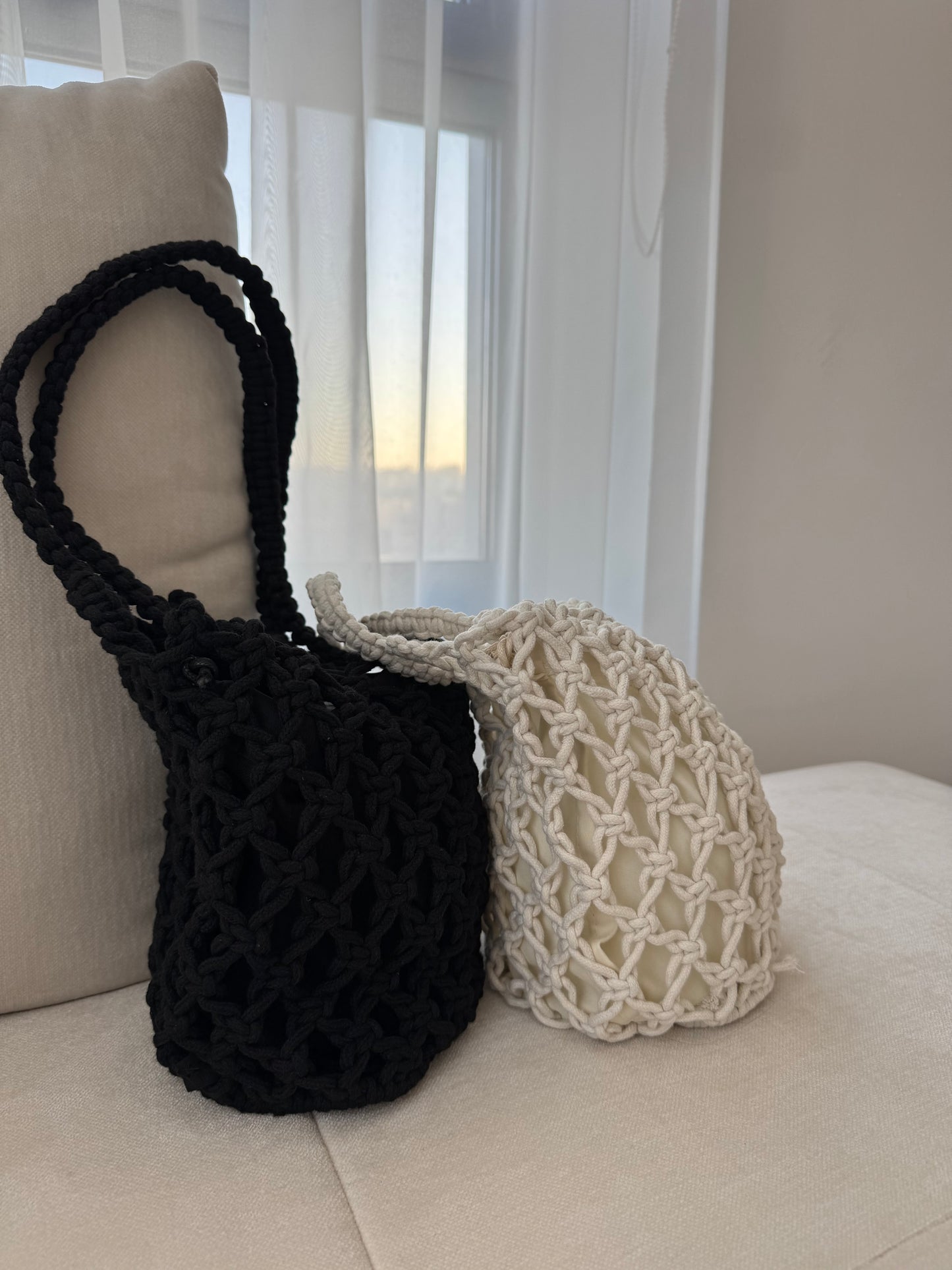 black net beach bag