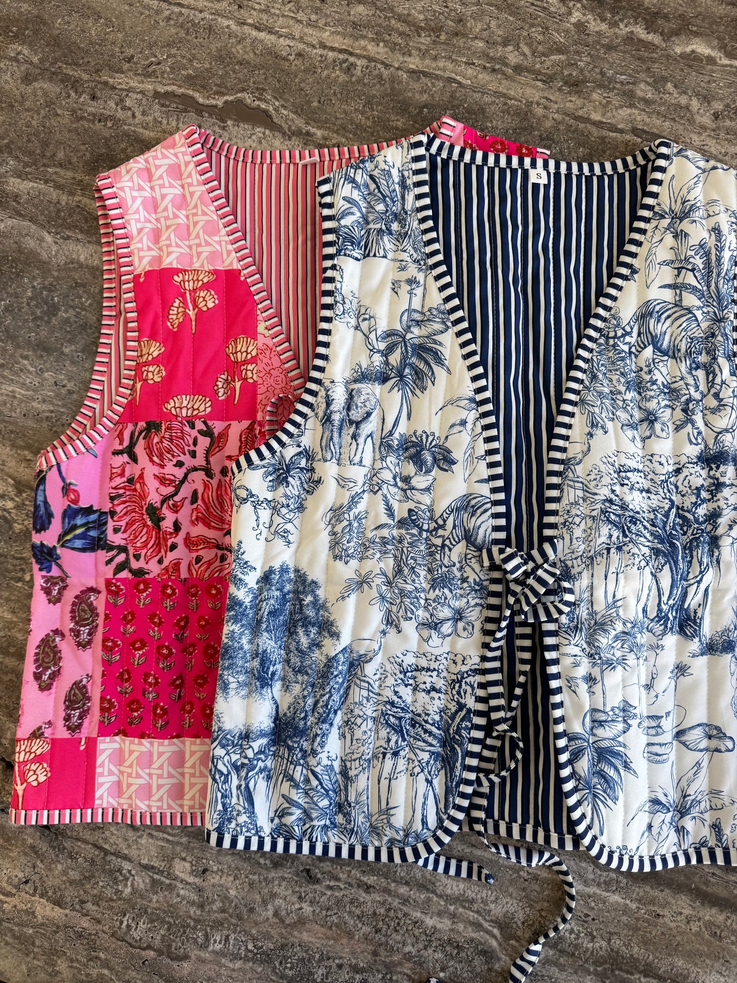 pink drawing vest