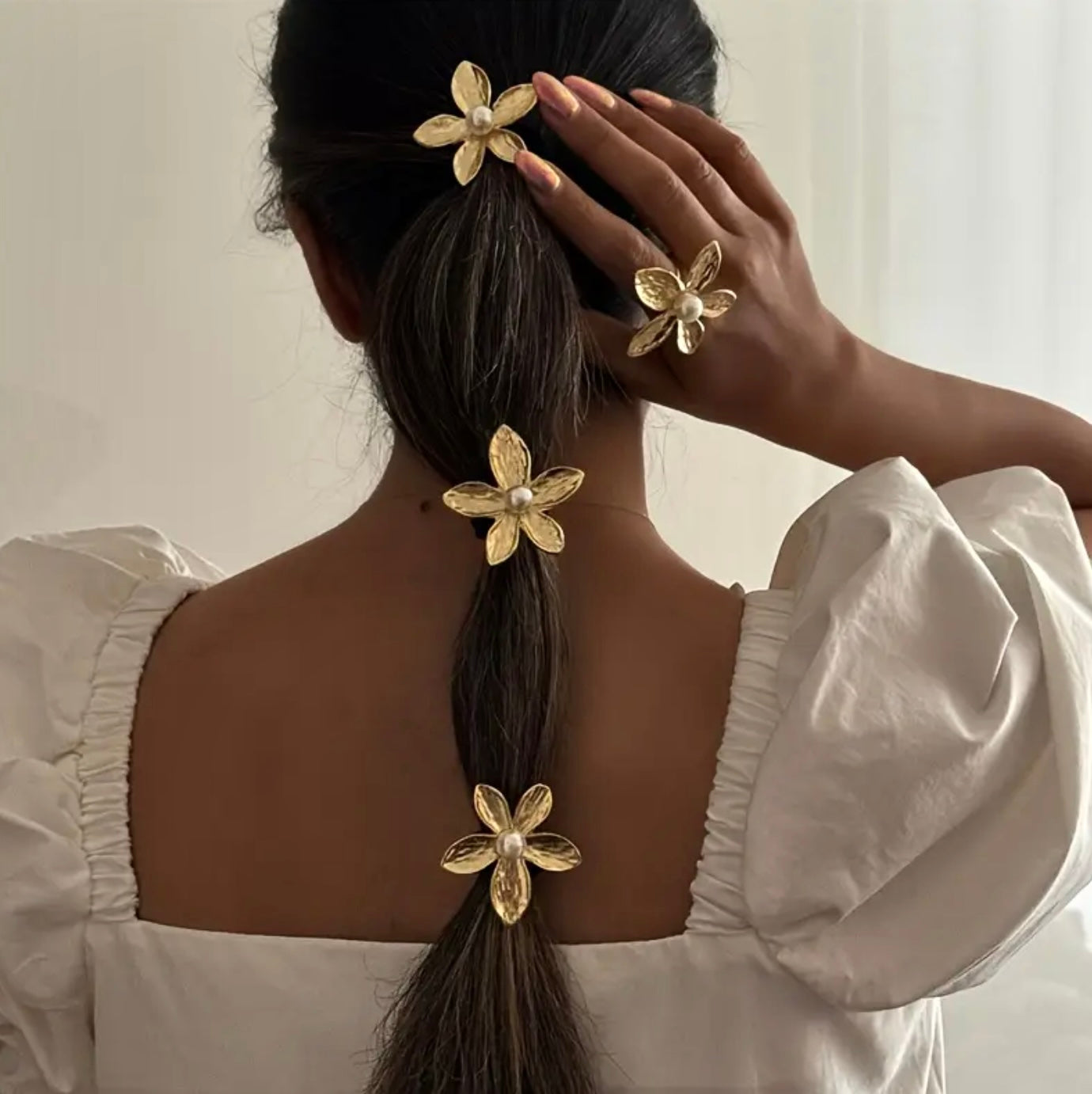 Flower hair tie (3pcs)
