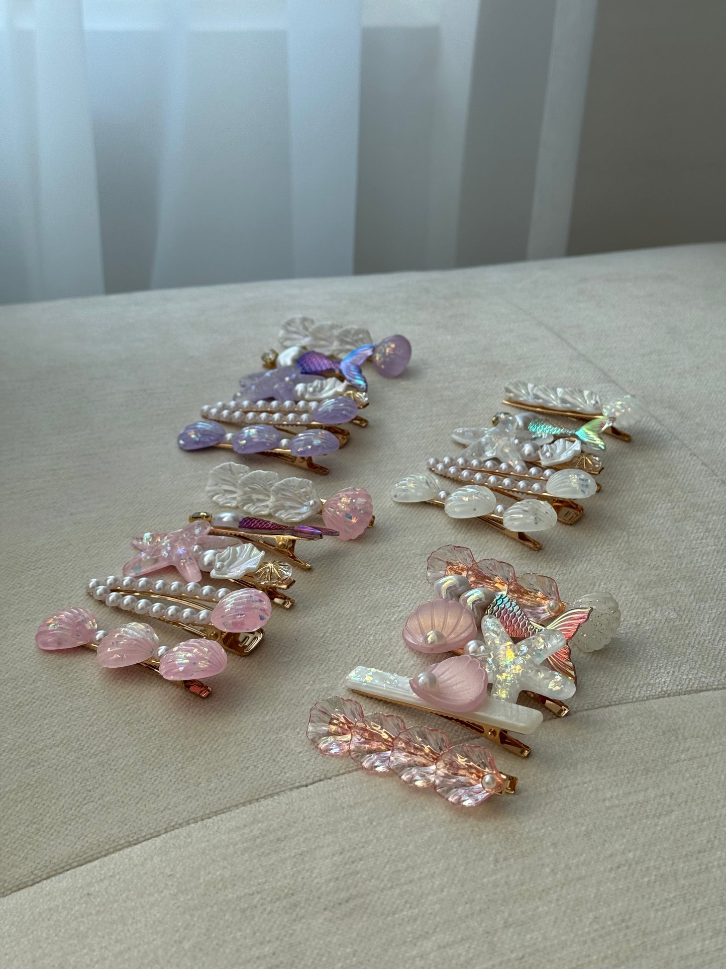 metallic ocean hairclips