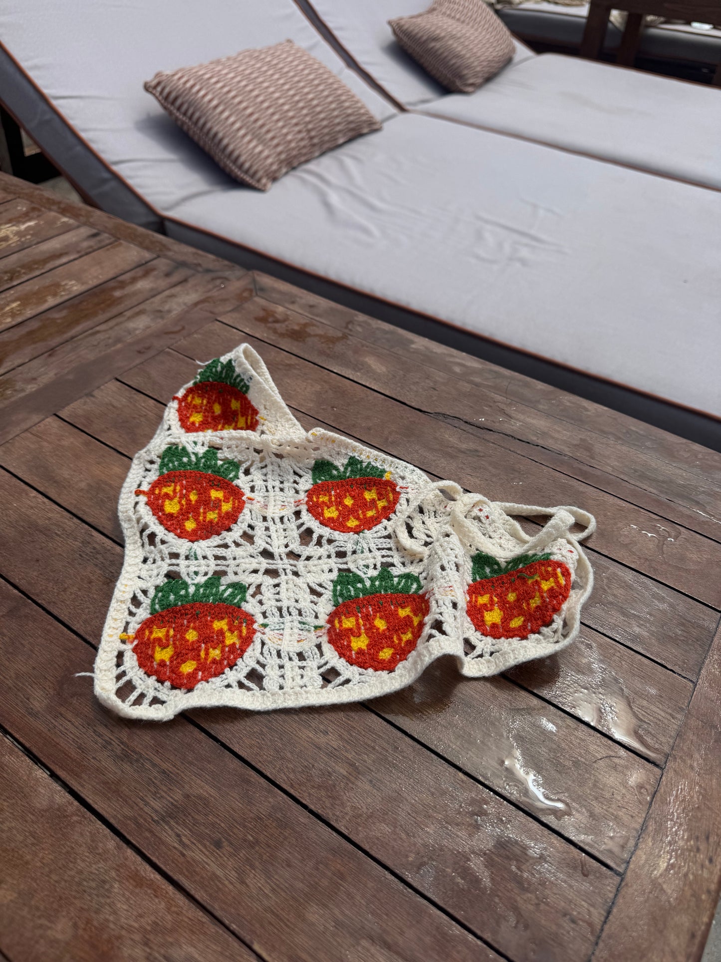 red strawberry bandana
