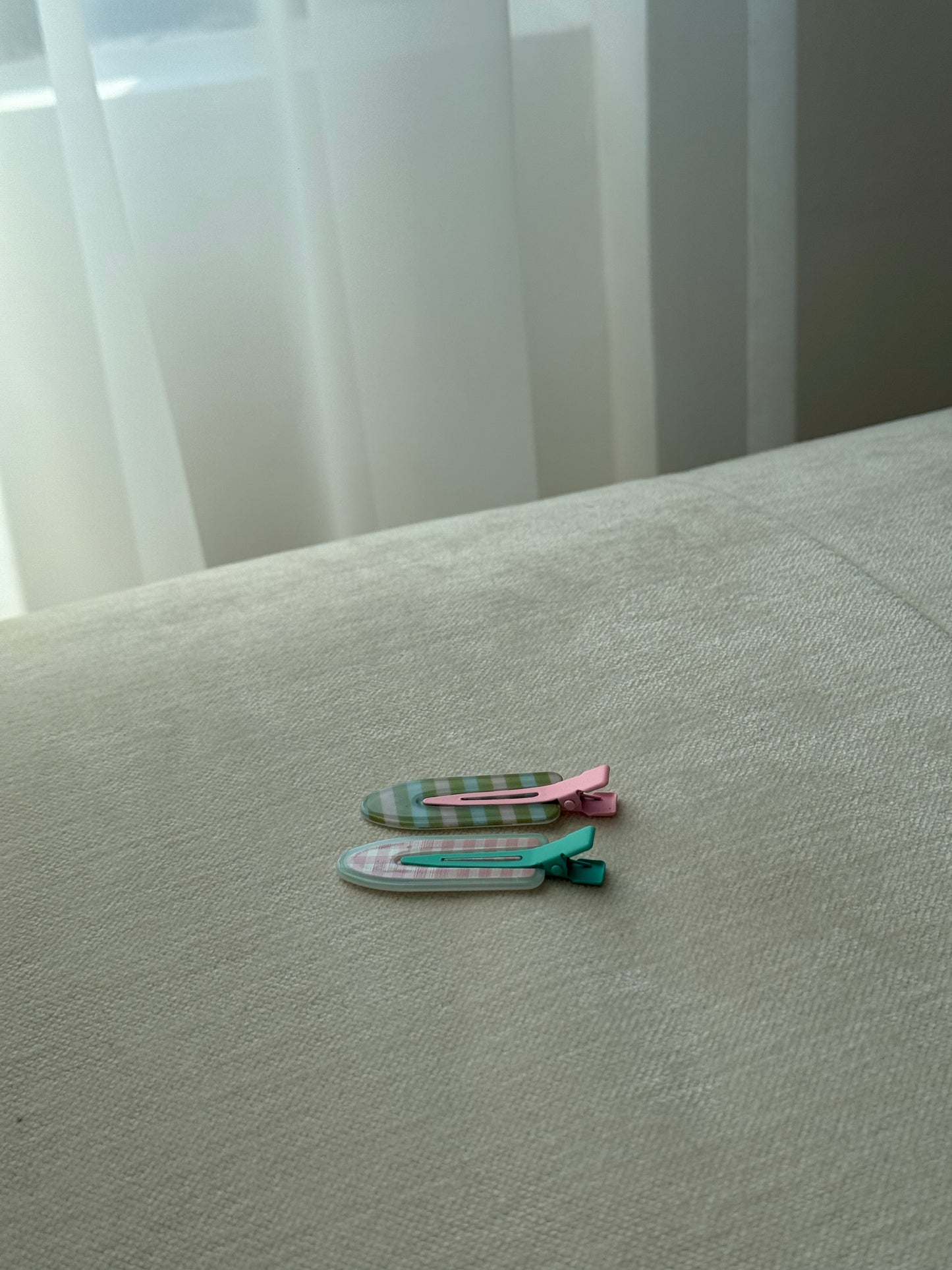 striped hair clips
