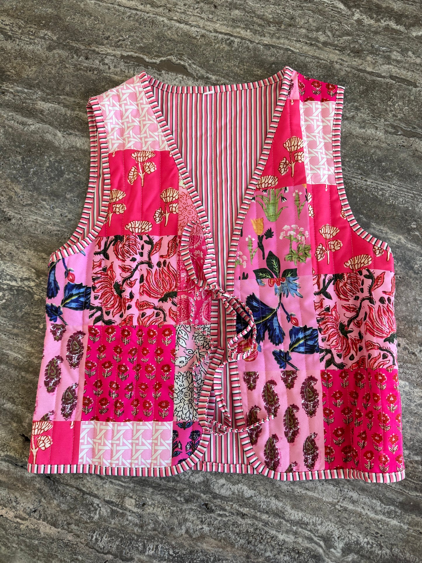 pink drawing vest