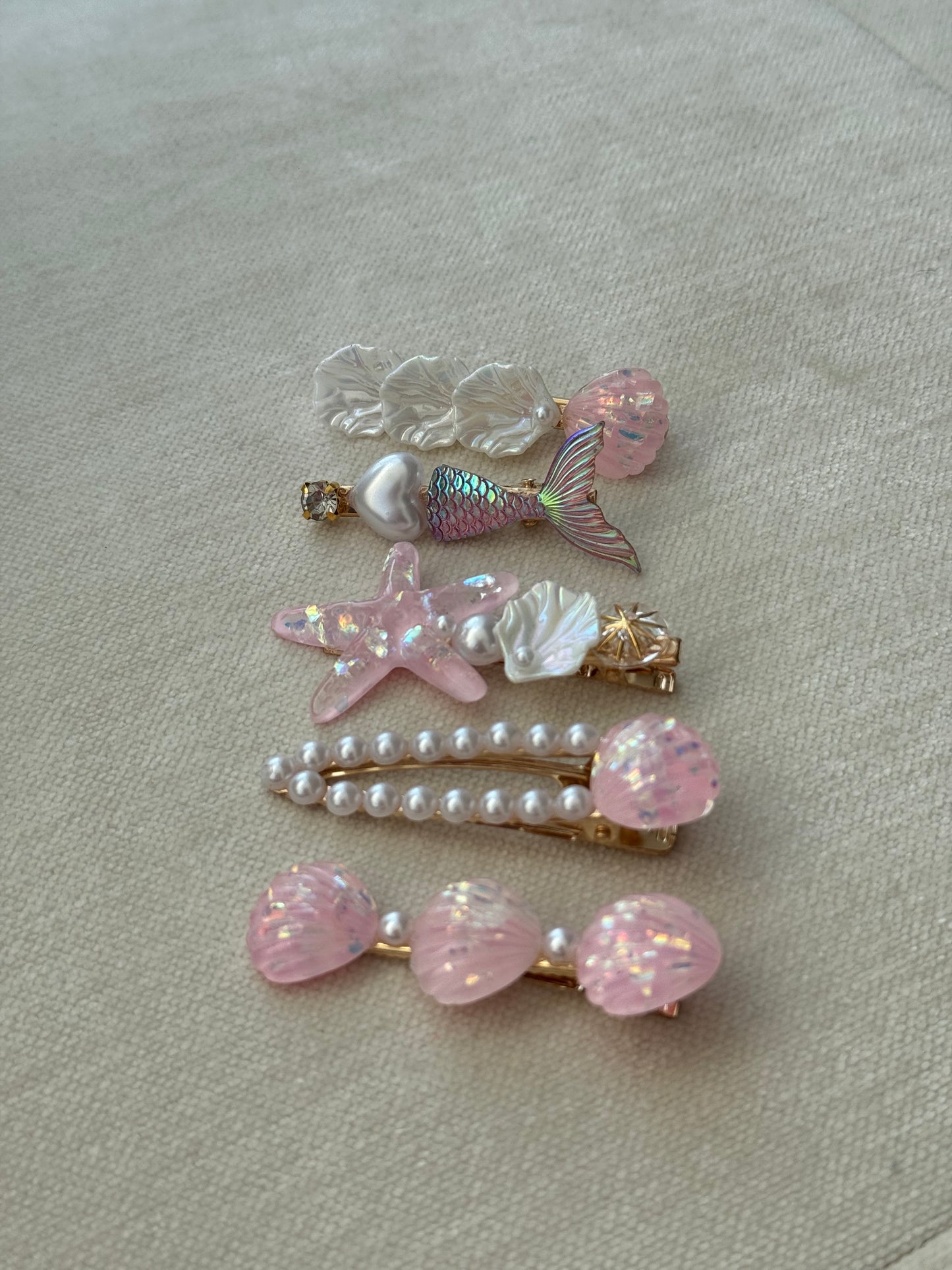 pink ocean hairclips