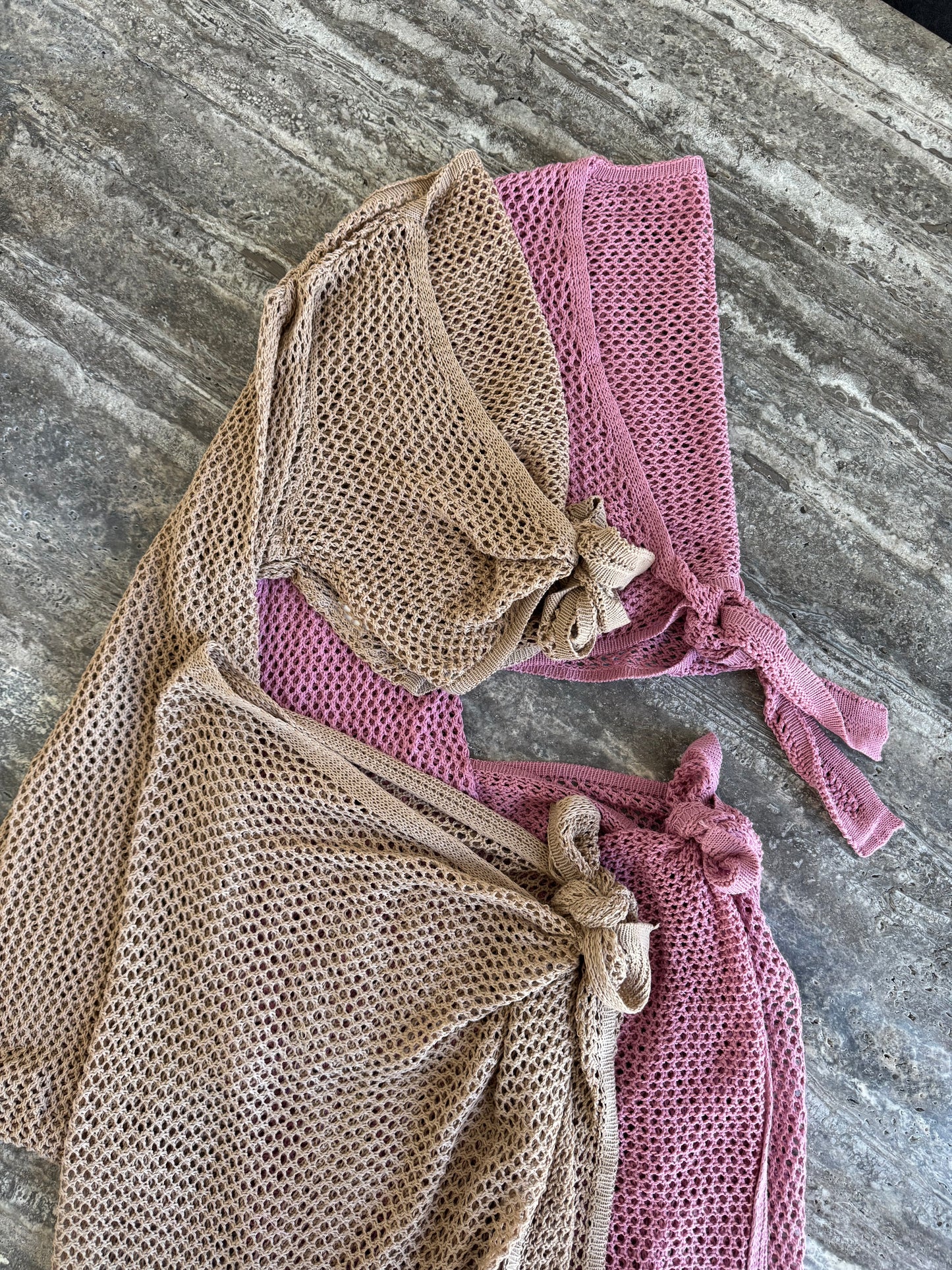 pink maxi skirt beach set
