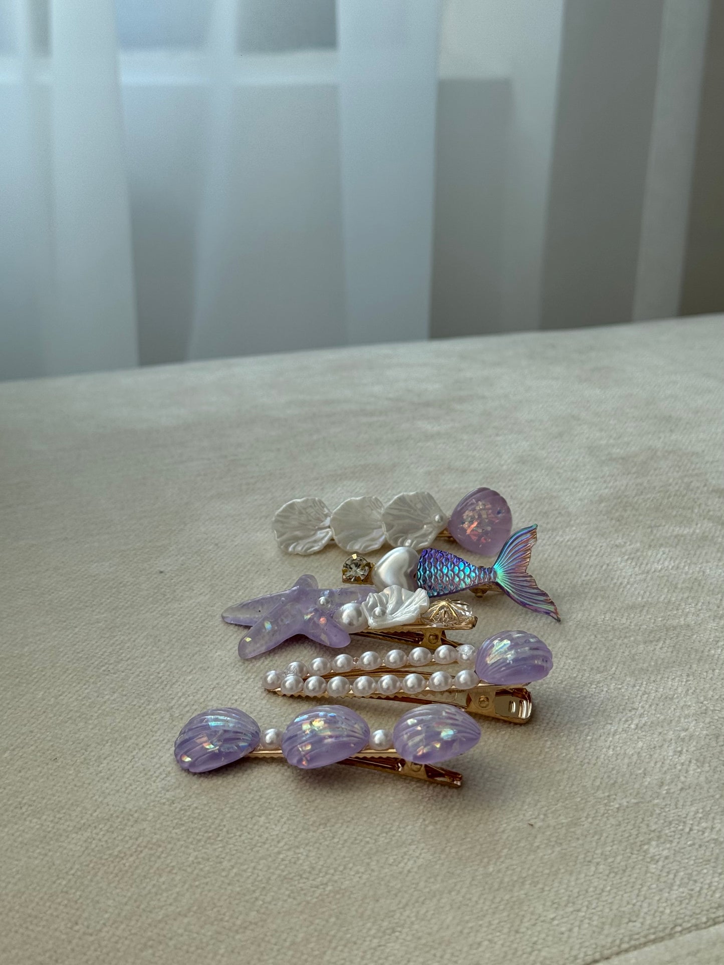 purple ocean hairclips