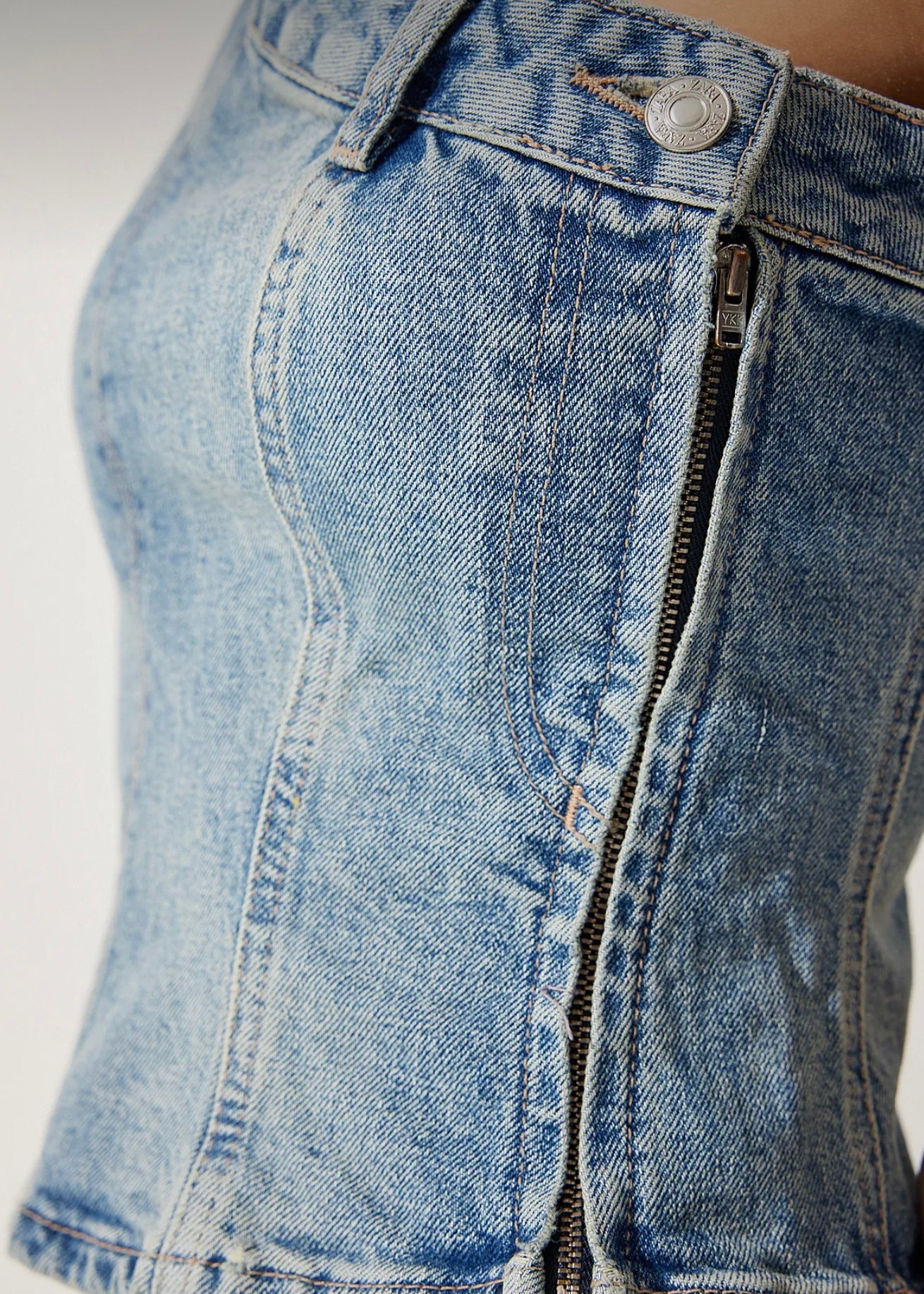 Asymmetrical denim top