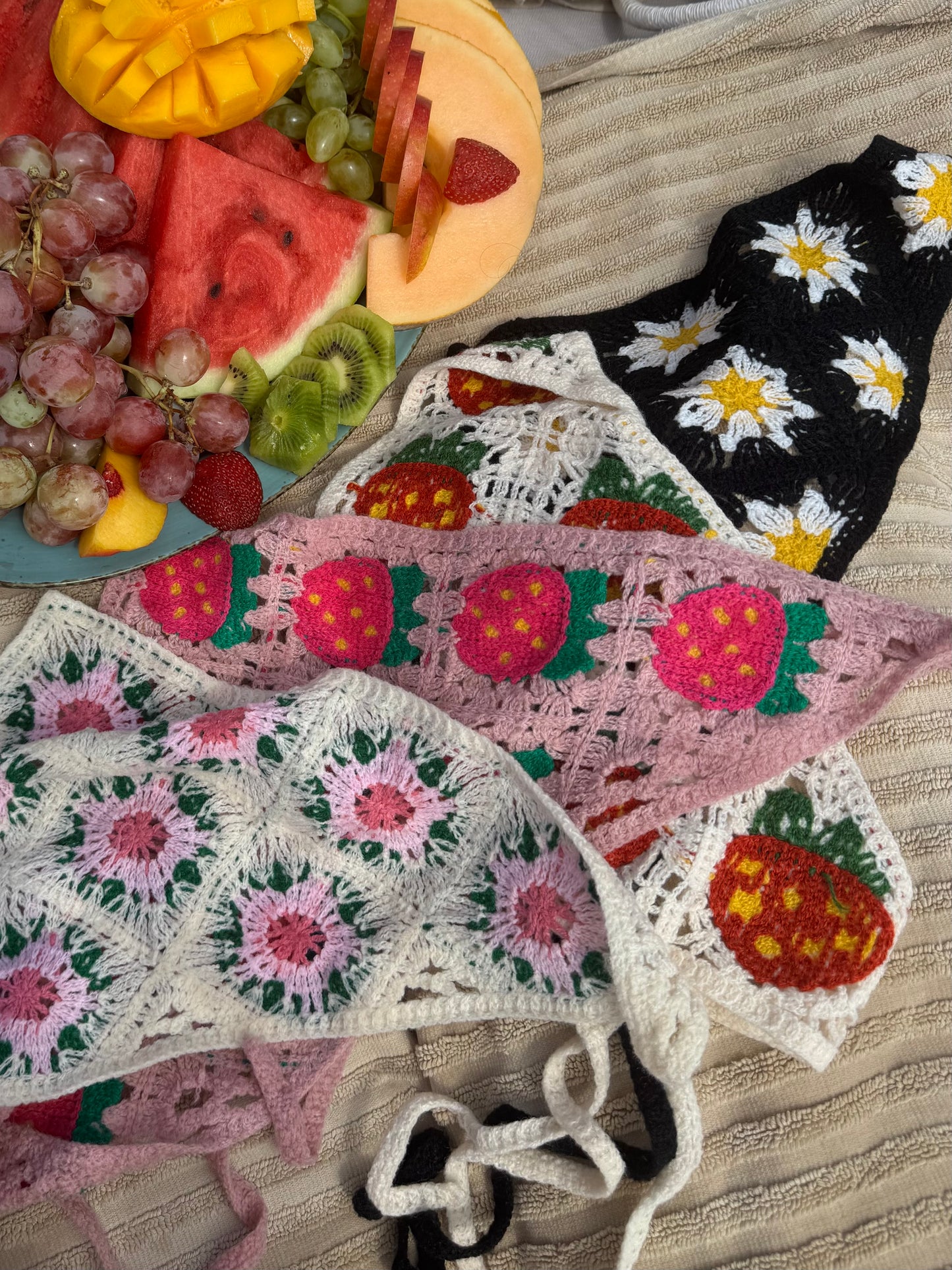 pink flower bandana