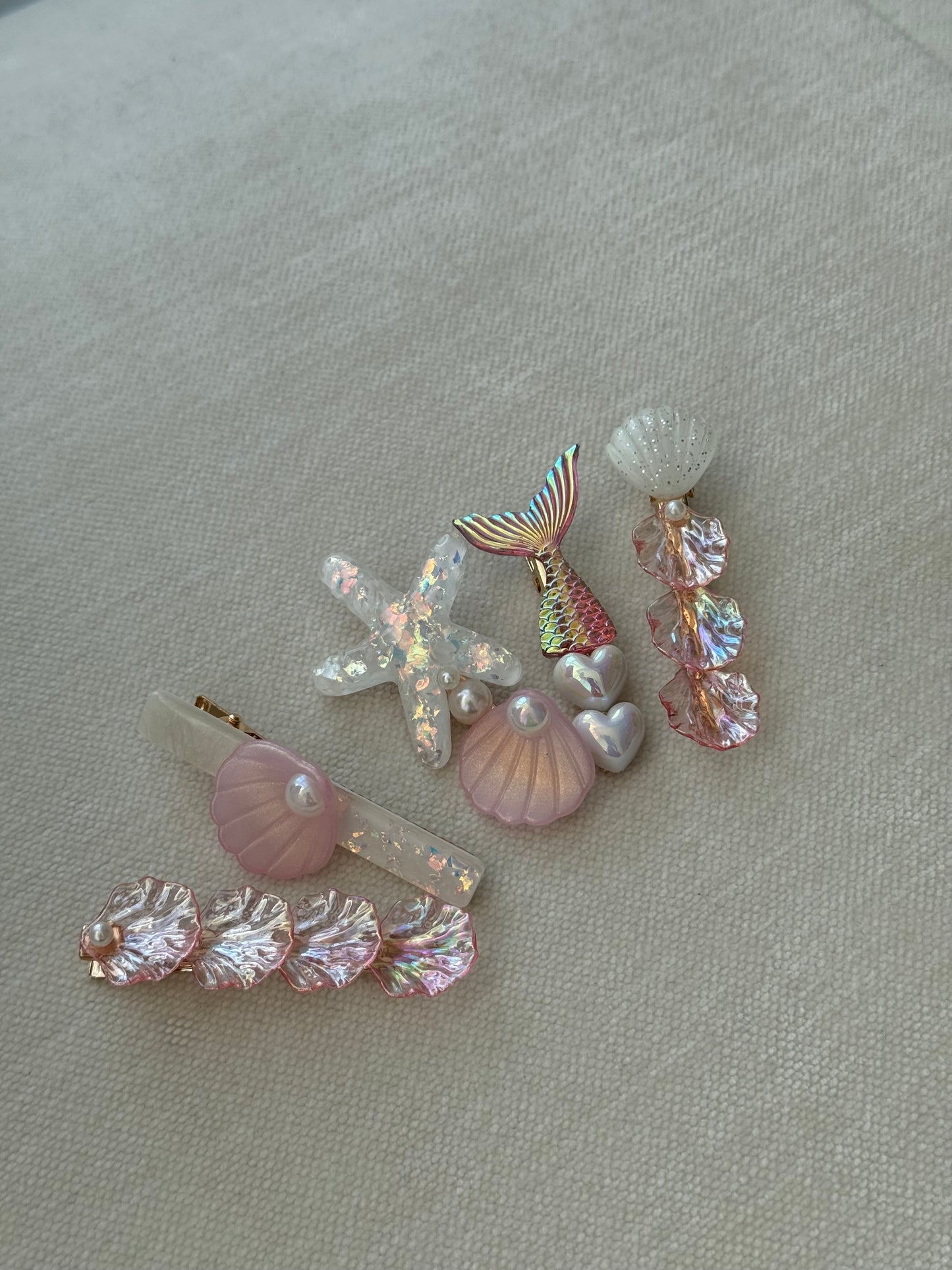metallic ocean hairclips