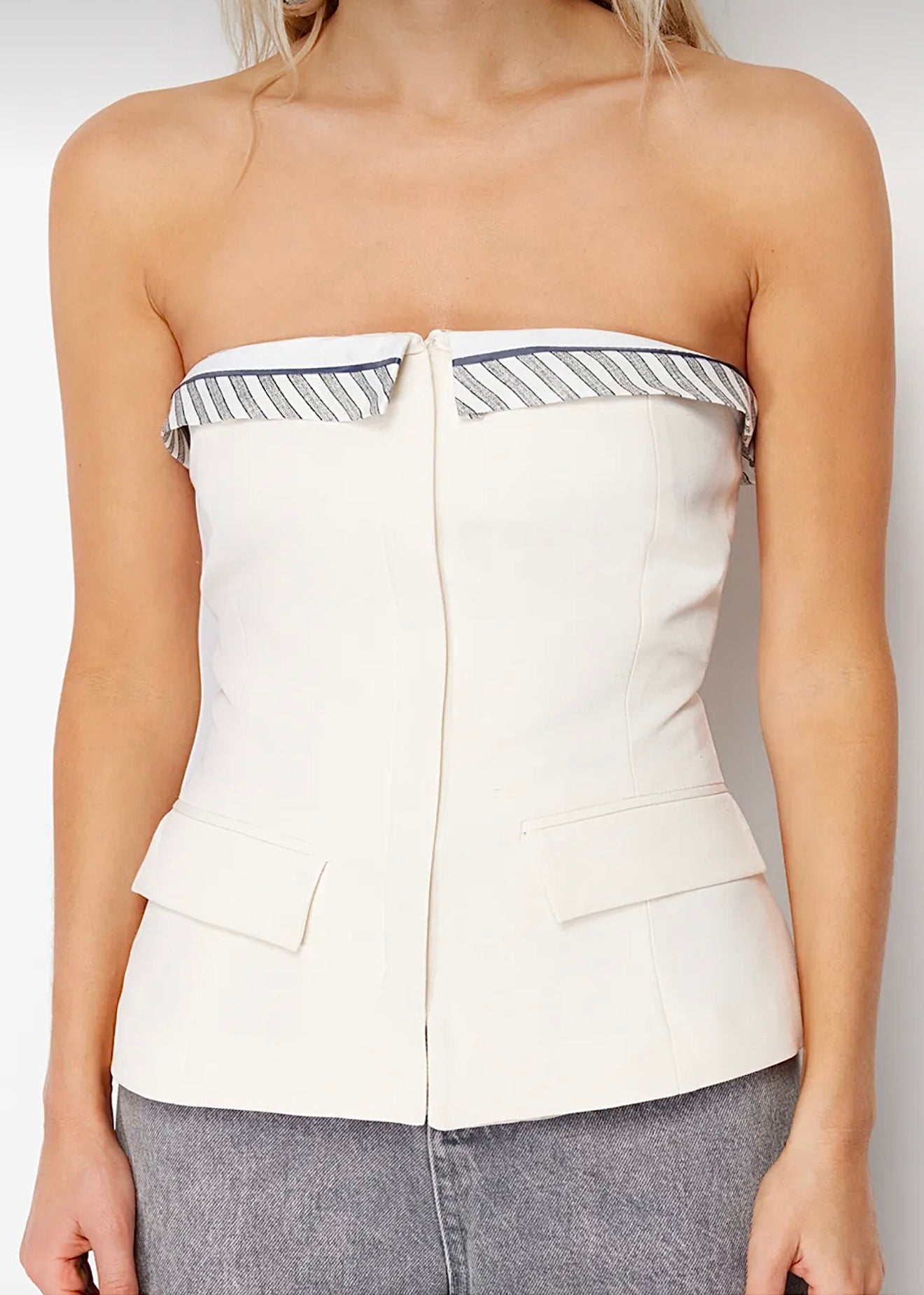 Tailored strapless top