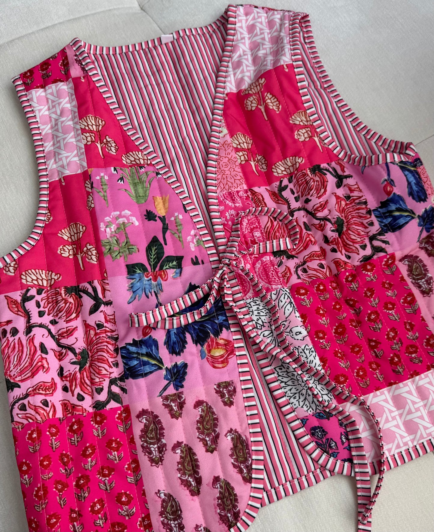 pink drawing vest