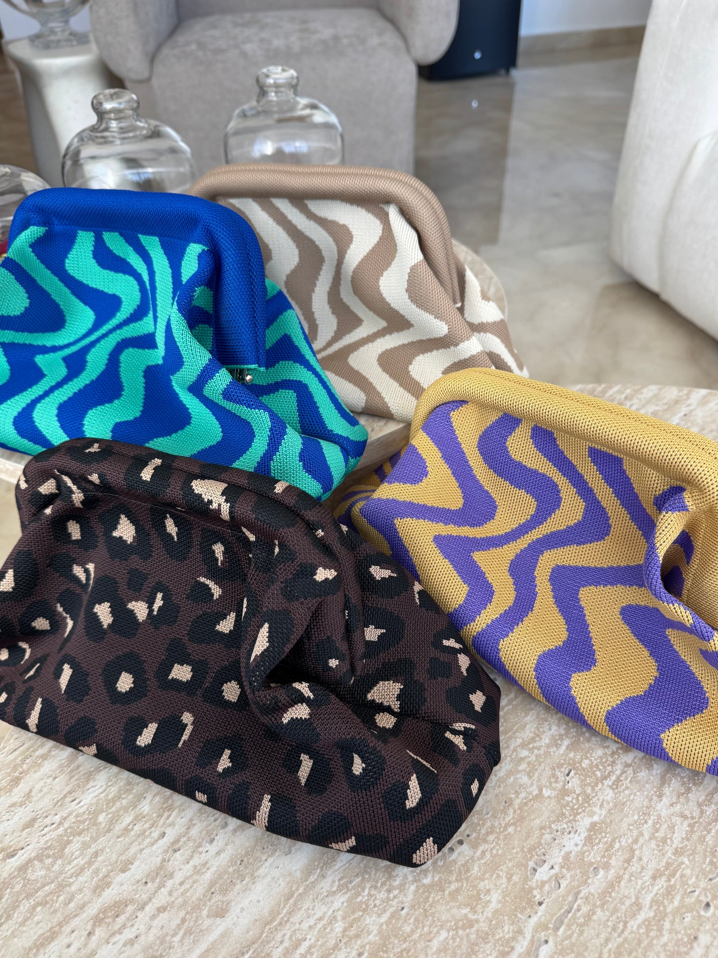 brown leopard pouch