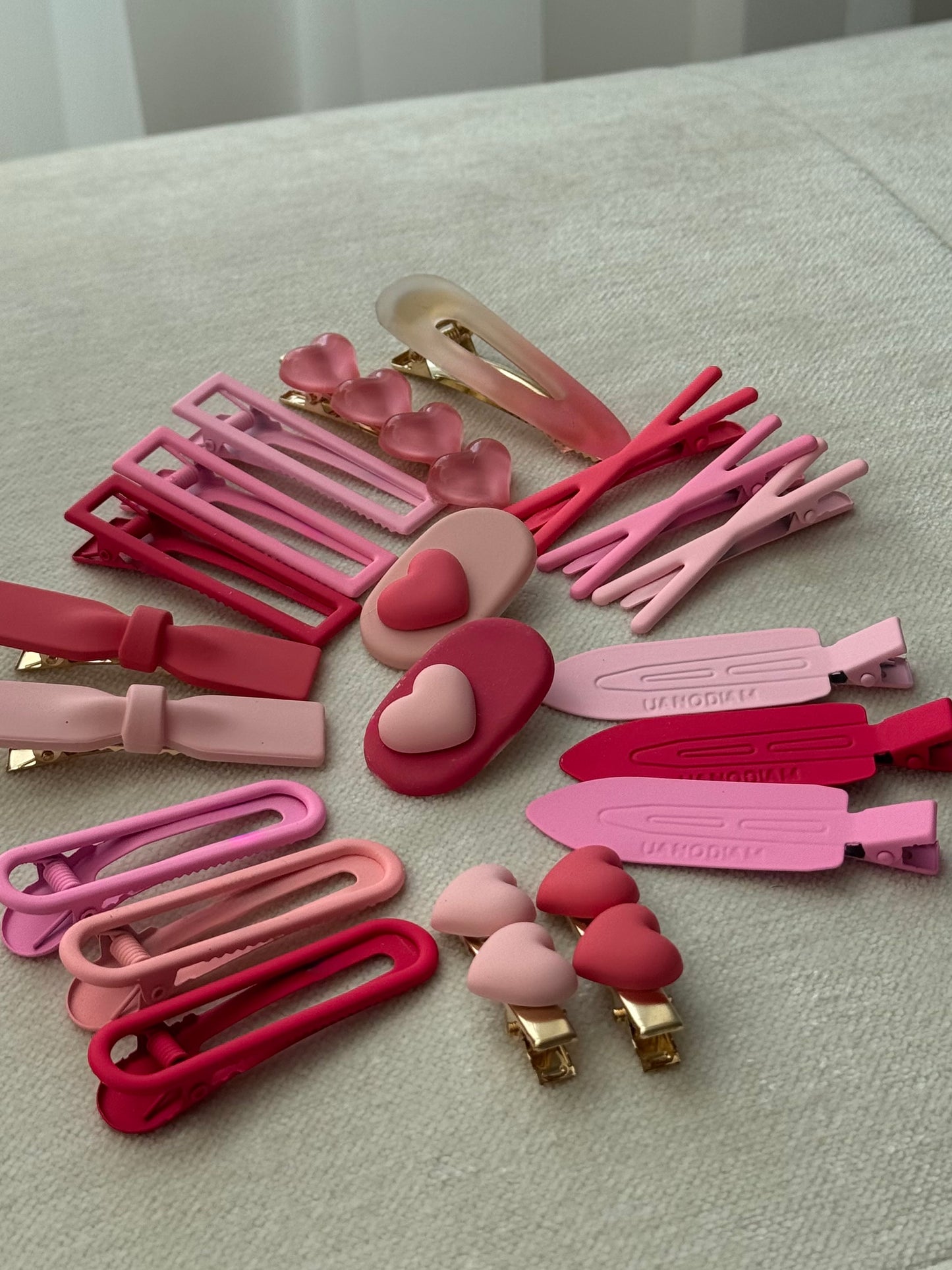 pink hair clips bundle
