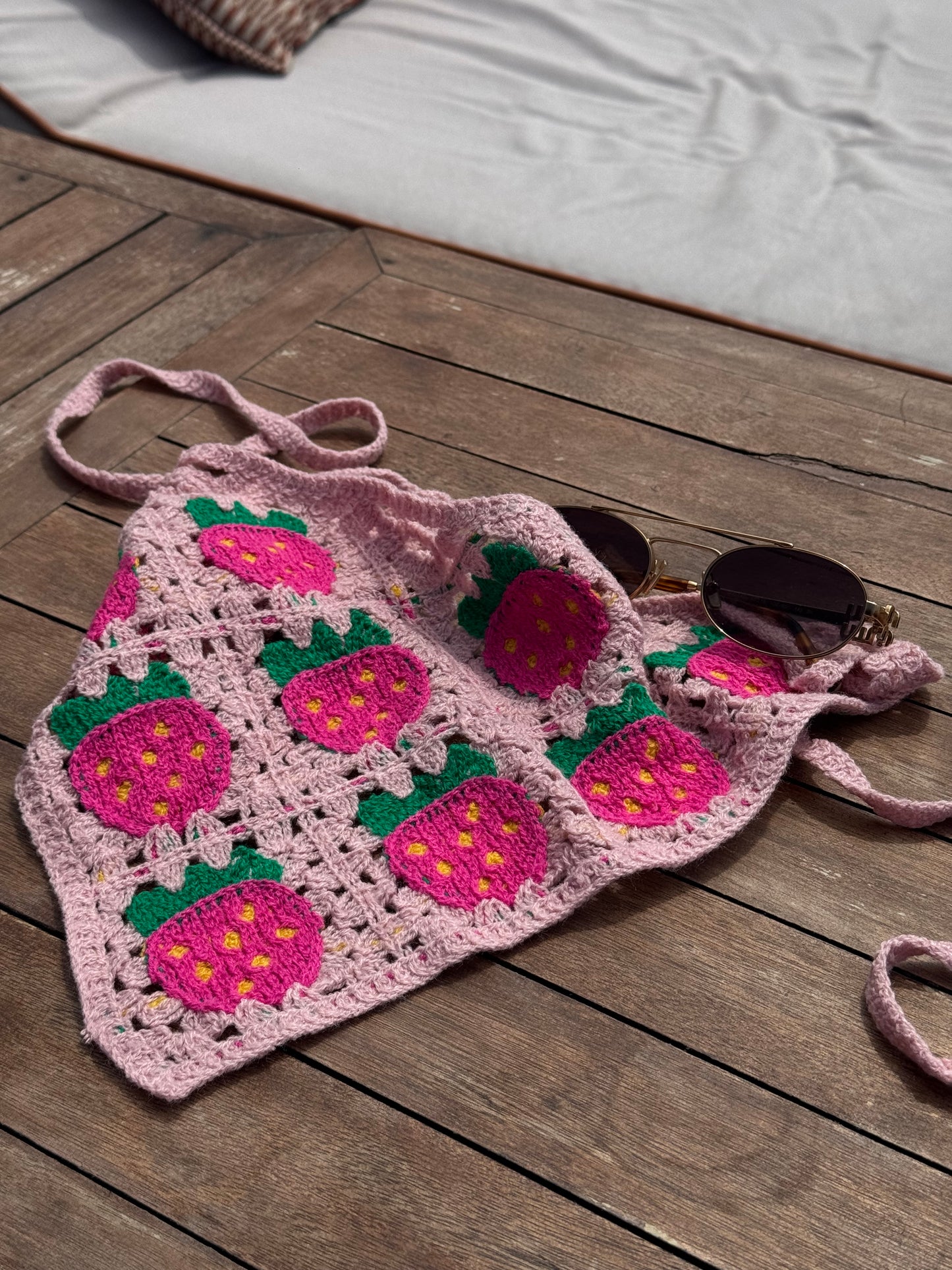 pink strawberry bandana