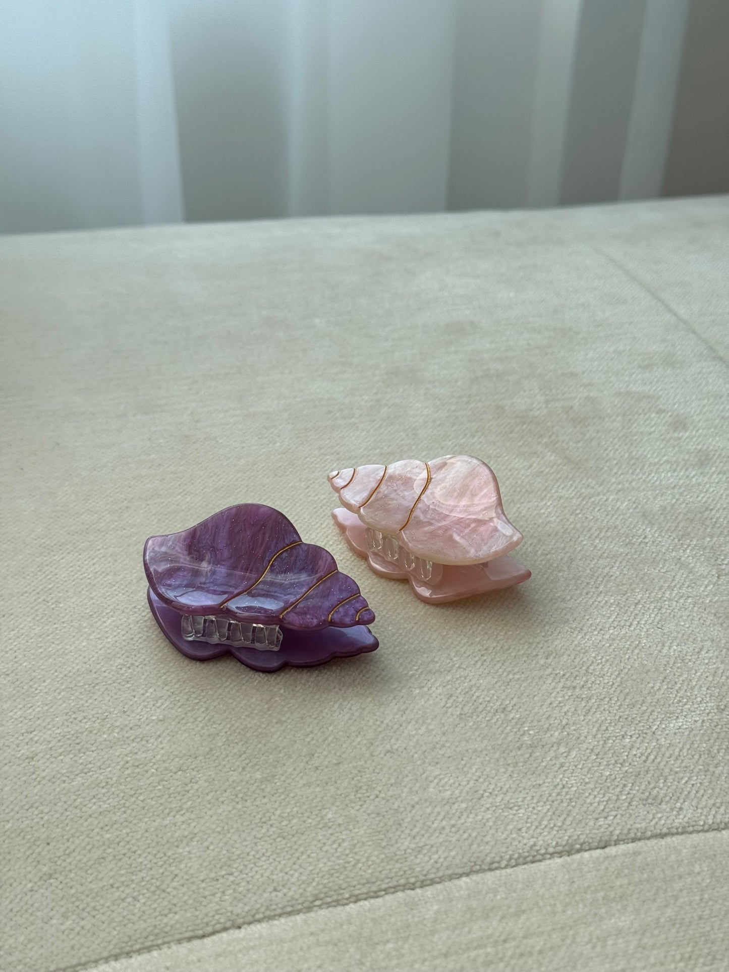 Purple seashell clip