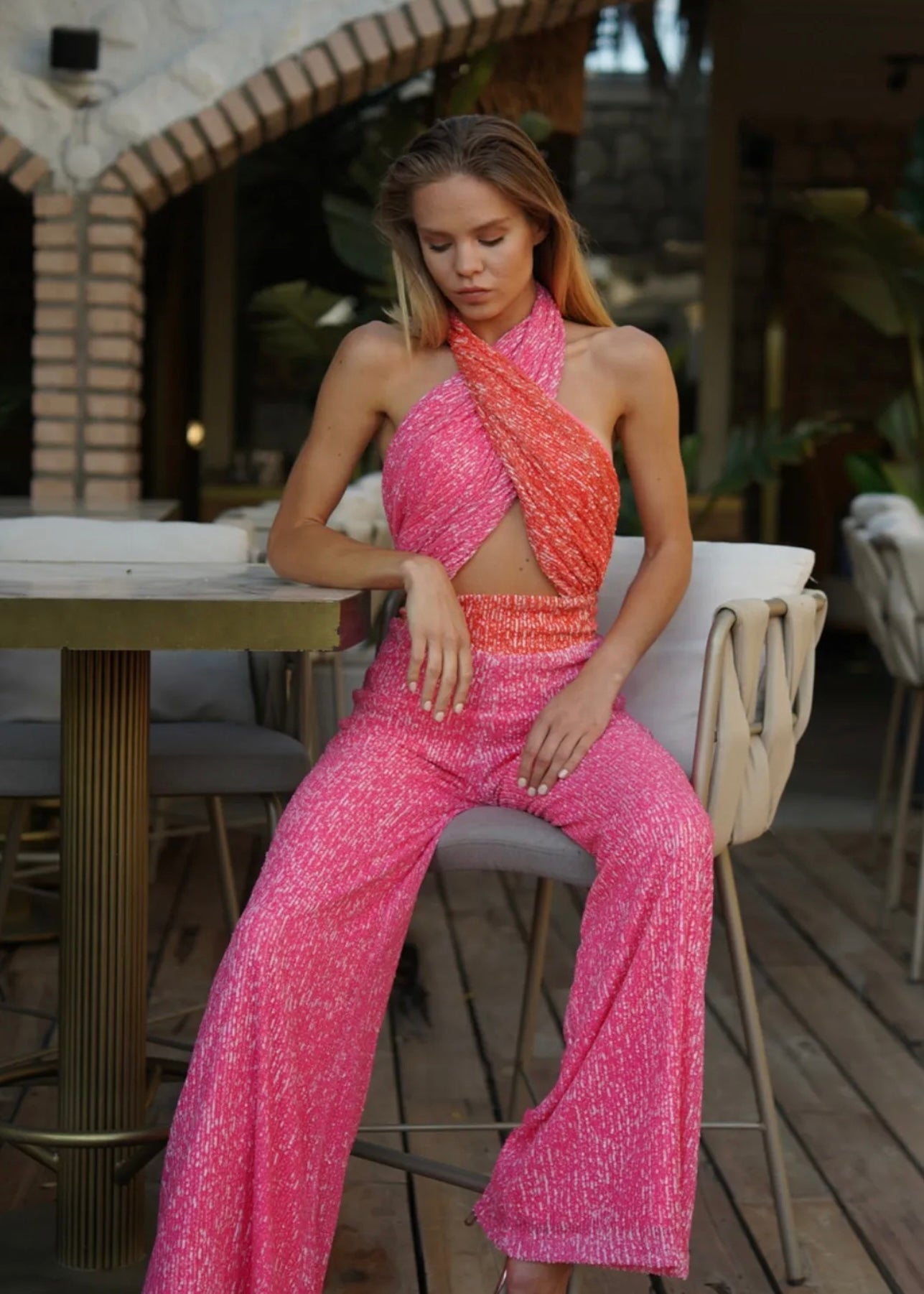Criss cross jumpsuit