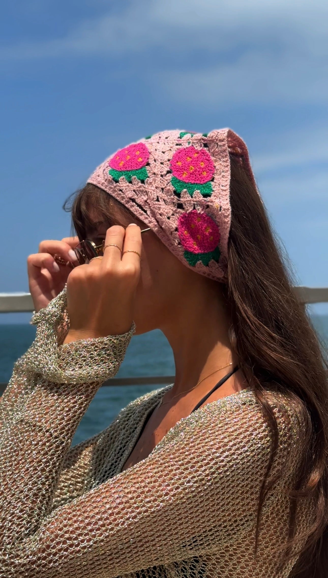 pink strawberry bandana