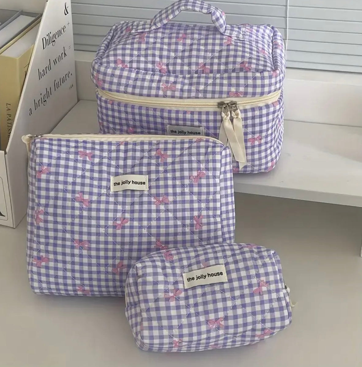 3pcs purple pouches