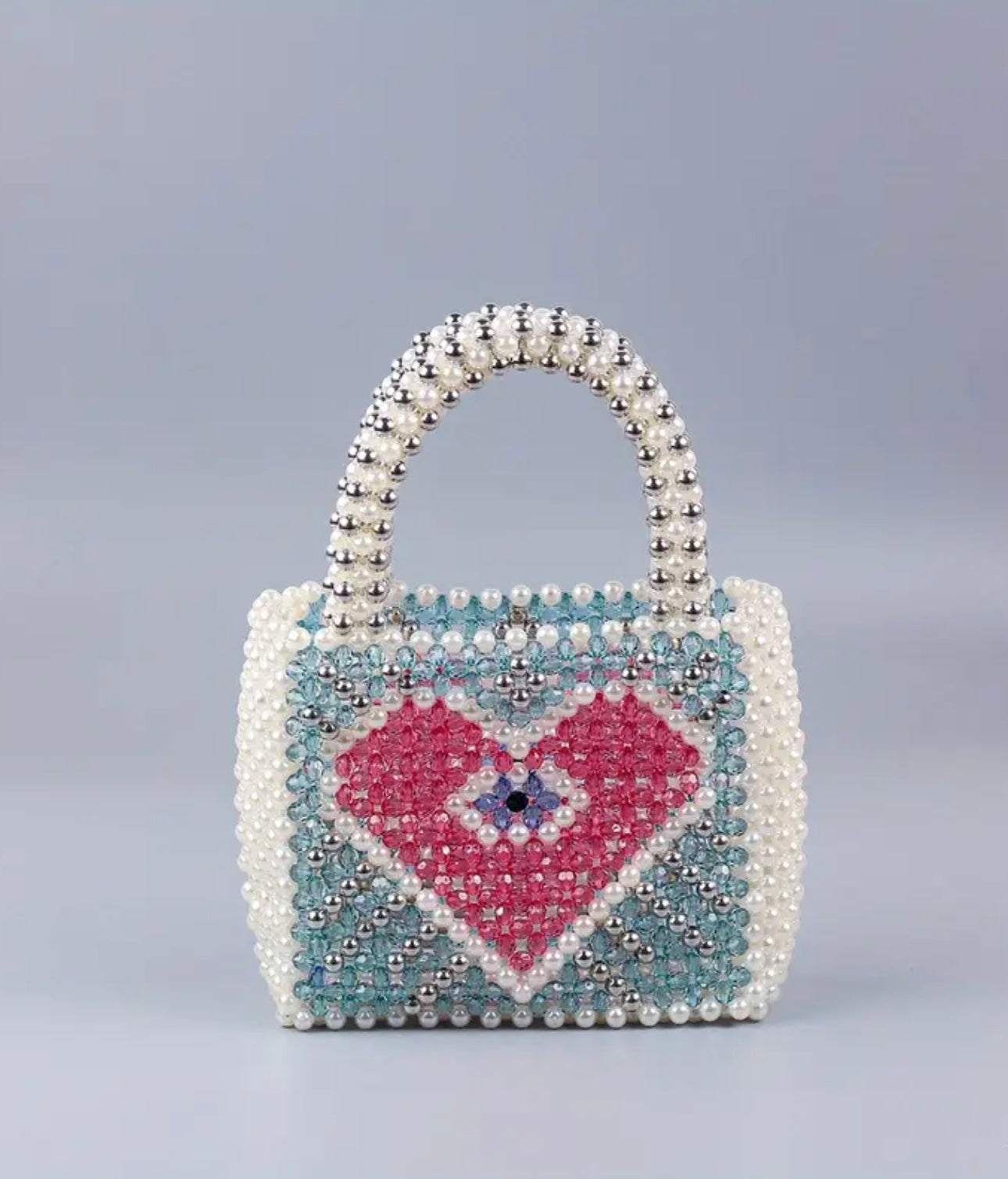 heart beaded bag