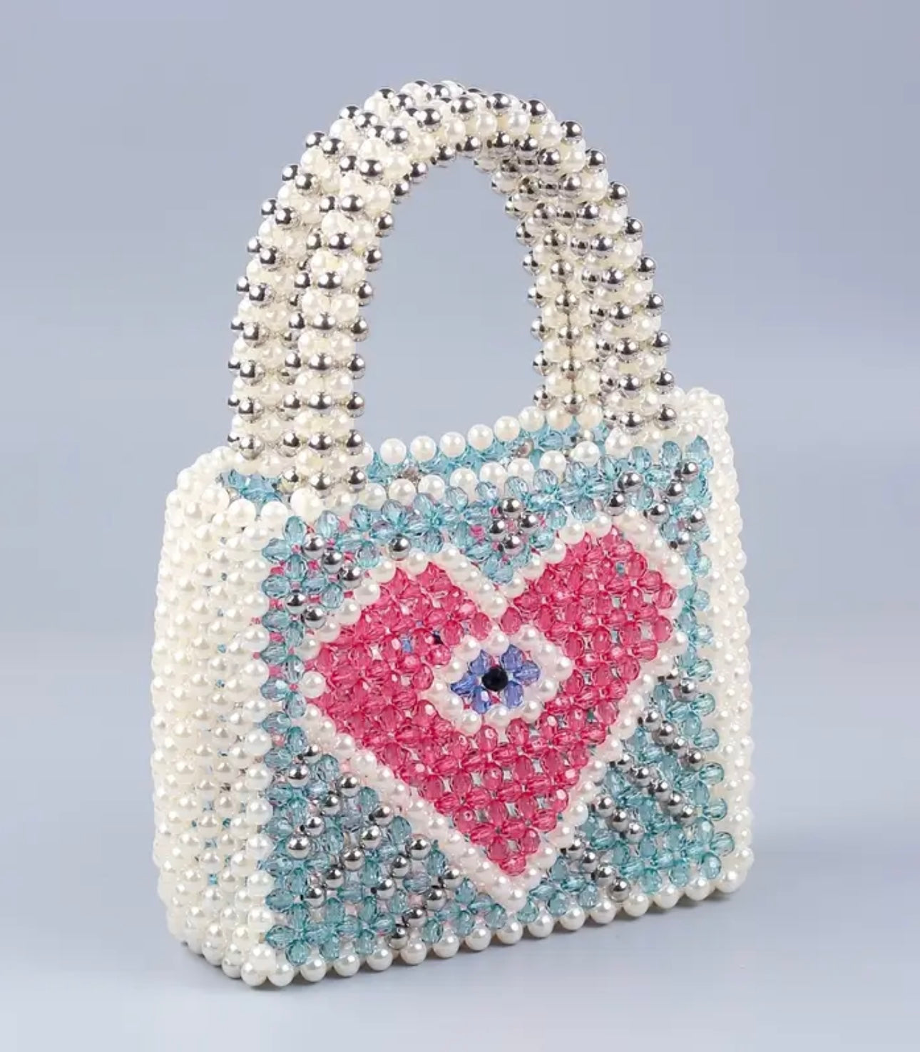 heart beaded bag