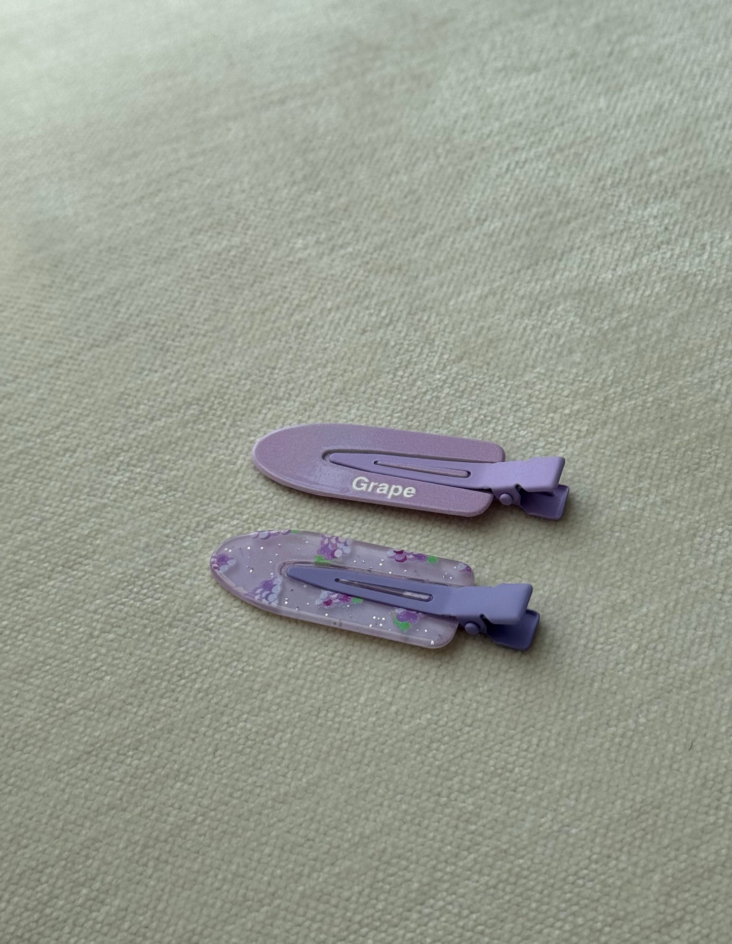 grape hair clips