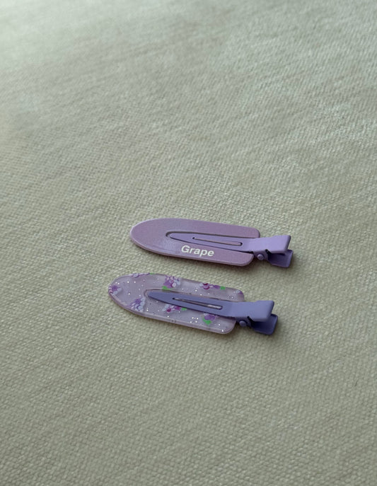 grape hair clips