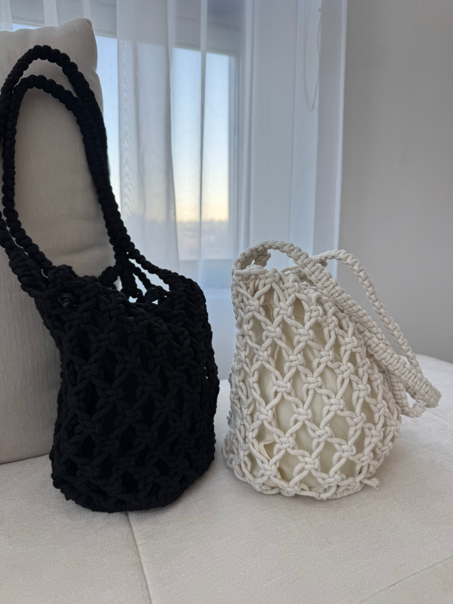 white net beach bag
