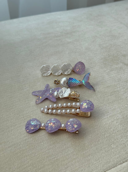 purple ocean hairclips