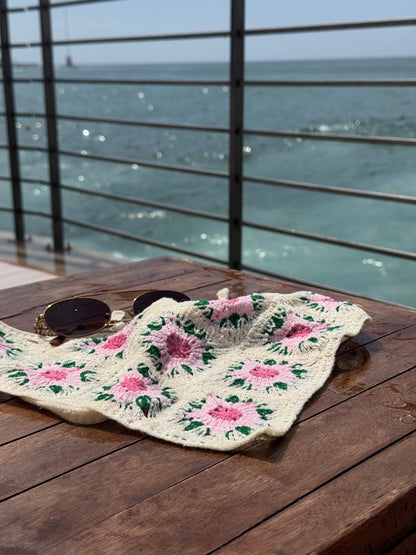 pink flower bandana