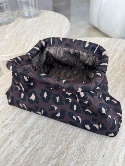 brown leopard pouch