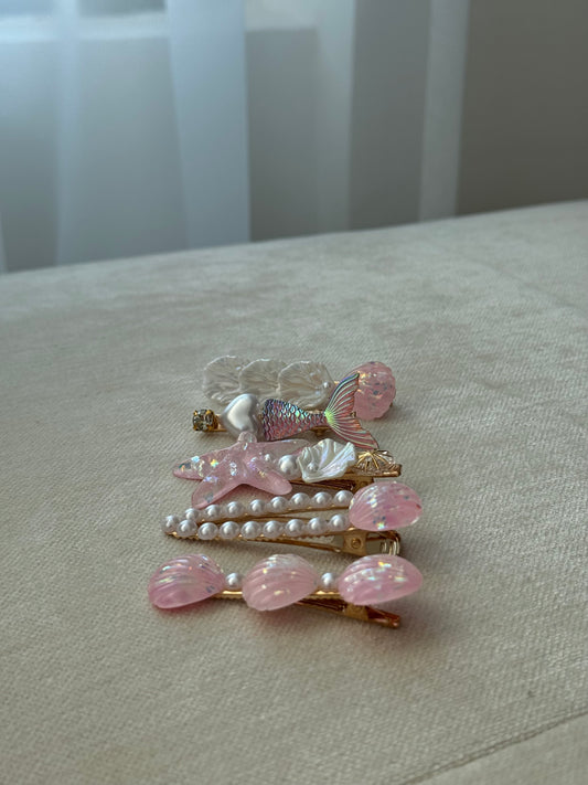 pink ocean hairclips