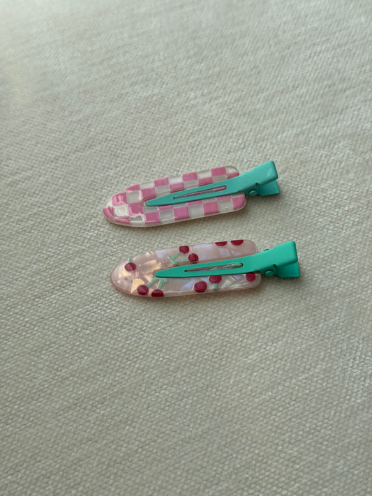 cherry hair clips