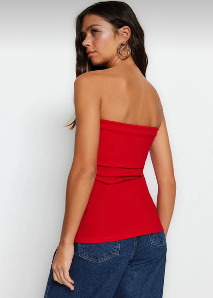 Red layered top