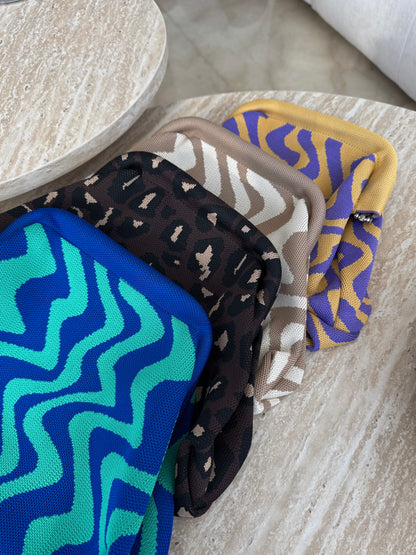 brown leopard pouch