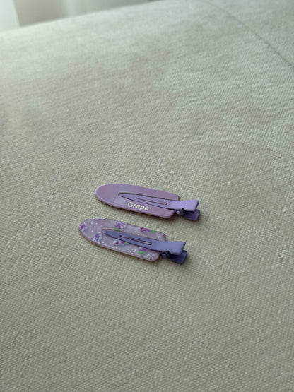 grape hair clips