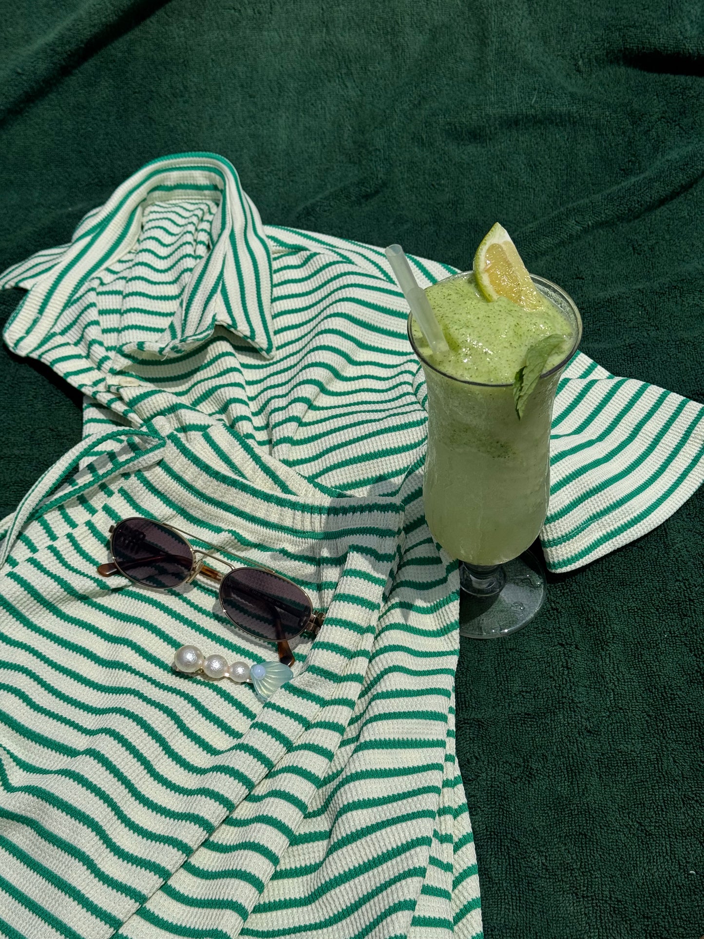 short sleeve striped set