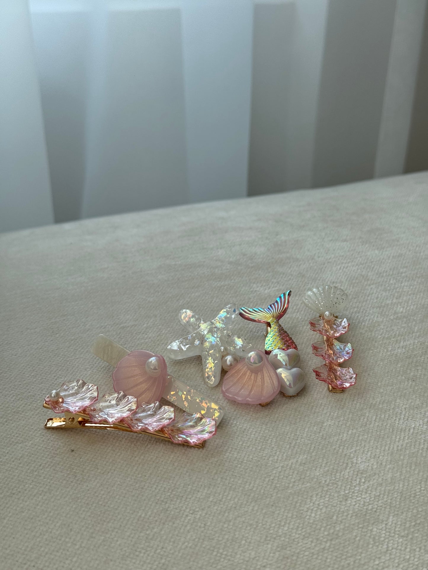 metallic ocean hairclips