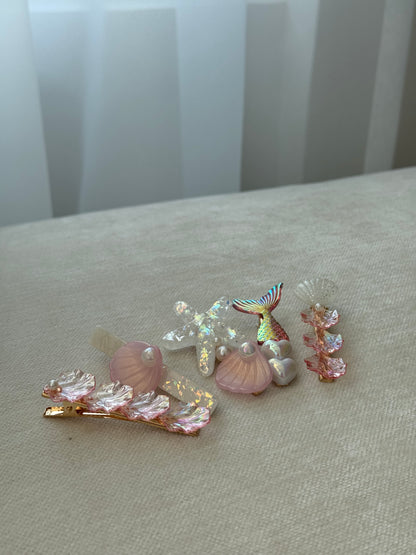 metallic ocean hairclips