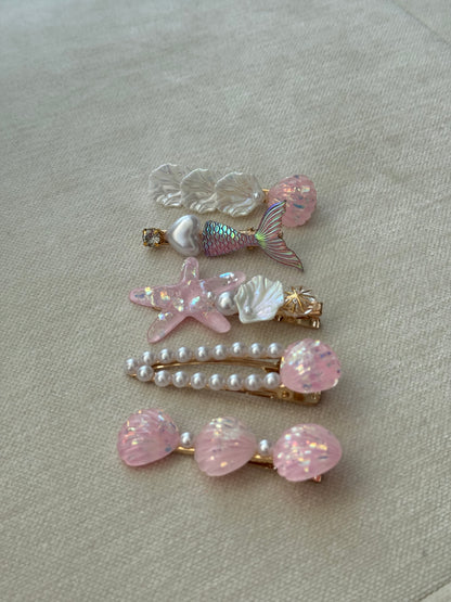 pink ocean hairclips