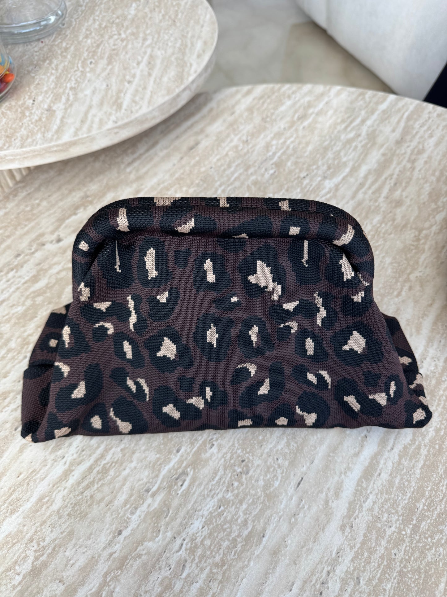 brown leopard pouch
