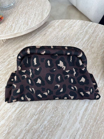 brown leopard pouch