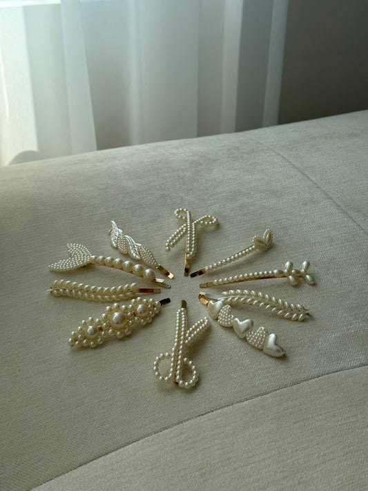 pearl hair clips bundle