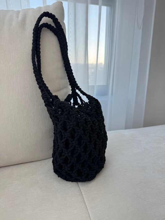 black net beach bag