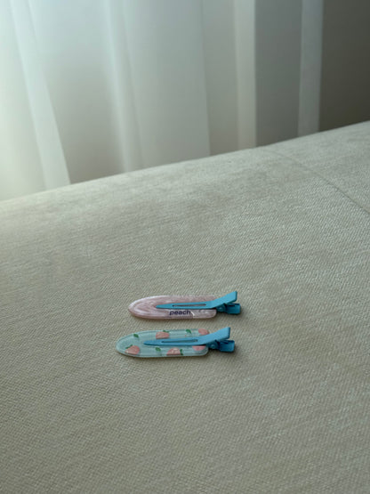 peach hair clips