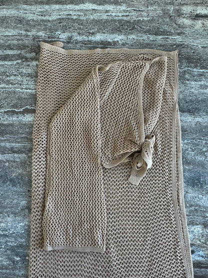 beige maxi skirt beach set
